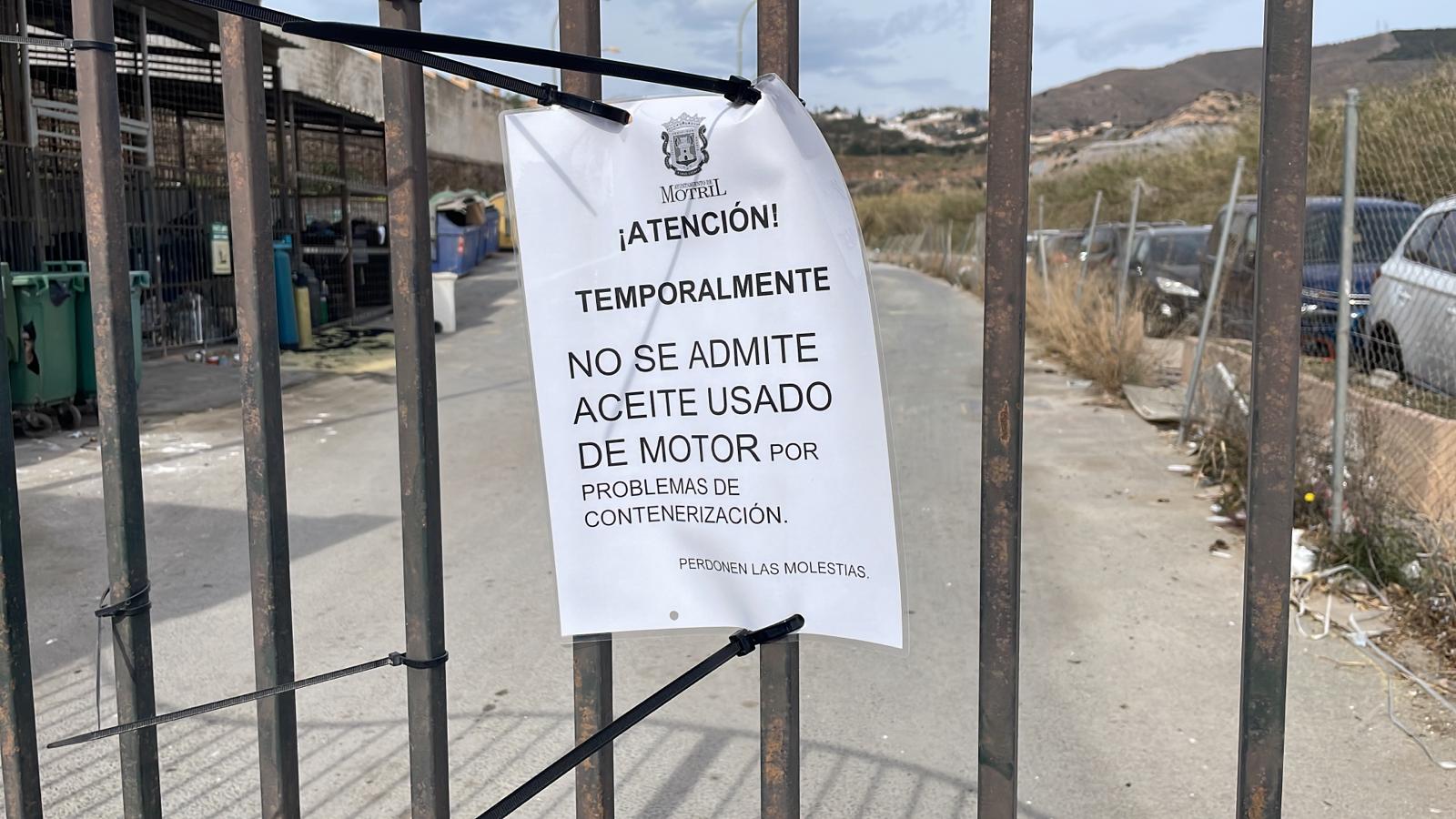 El PSOE de Motril pide la apertura del Punto Limpio de Motril los fines de semana 
